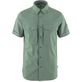 Fjällräven Abisko Trekking Shirt SS M Men’s Shirts Green Main Front 59594
